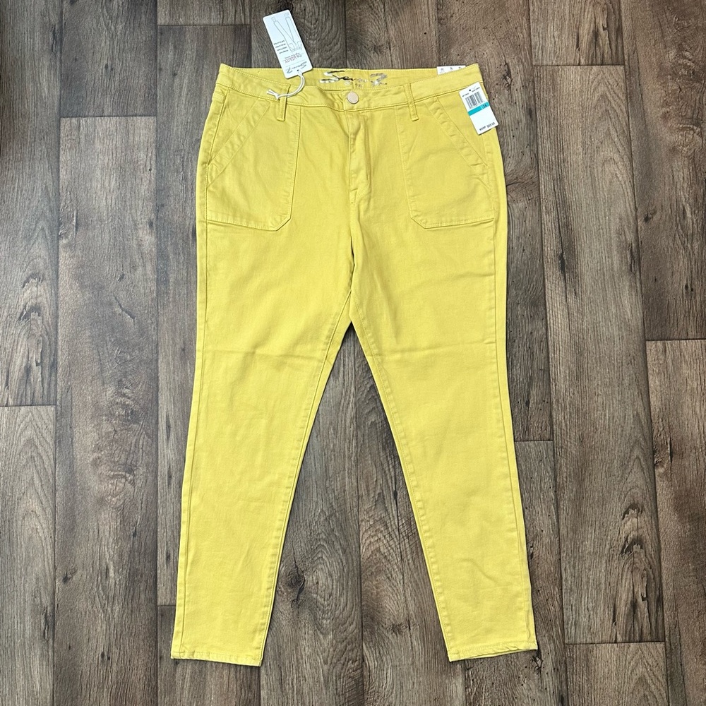 Seven7 Utility High Rise Ankle Skinny Pants Womens Size 16 Yellow